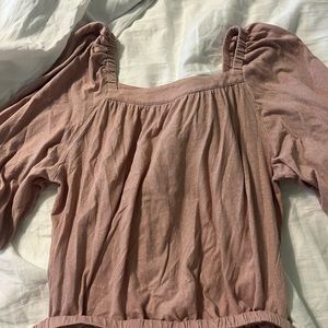 pink blouse easel blouse with banded waistband size small